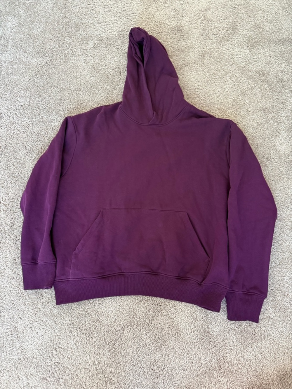 ASOS heavy Plum Crewneck Hoodie in Deep Purple 100% cotton